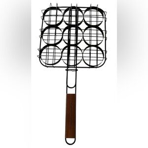 Non-Stick Black Grill Basket with Wooden Handle